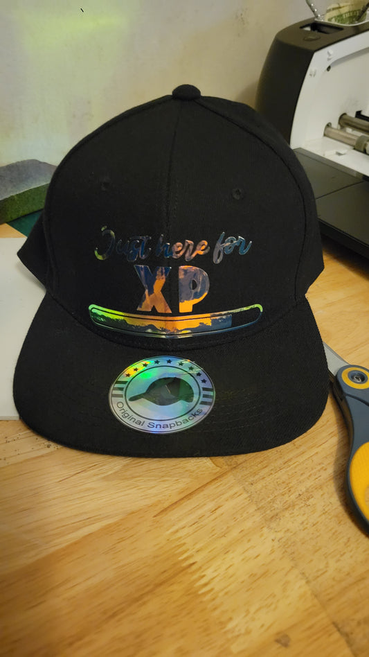 Just here for the XP holographic text Snapback Cap