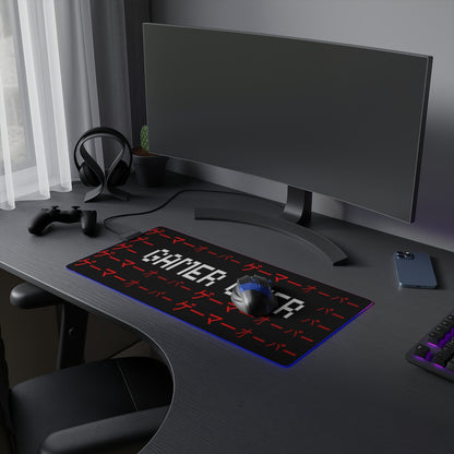 Gamer Over Japanese Kanji LED Gaming Mouse Pad