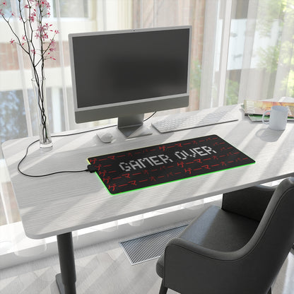 Gamer Over Japanese Kanji LED Gaming Mouse Pad