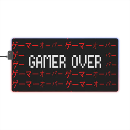 Gamer Over Japanese Kanji LED Gaming Mouse Pad