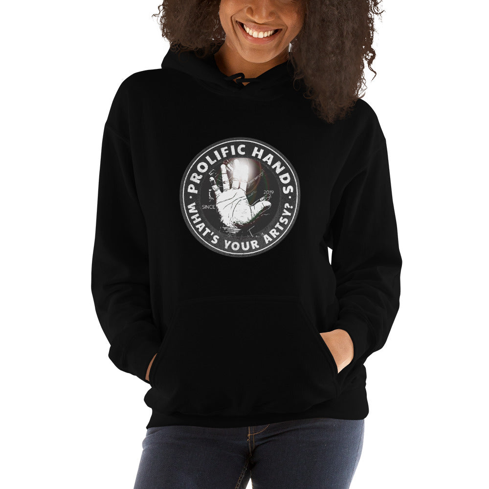 Prolific Hands Logo Hoodie (Front), Artsy Formula (Back)